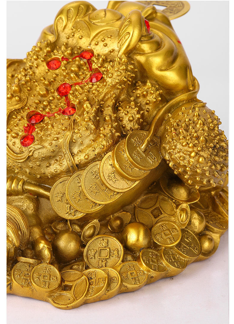 Brass Three-Legged Money Toad Statue – Traditional Jin Chan for Wealth & Business