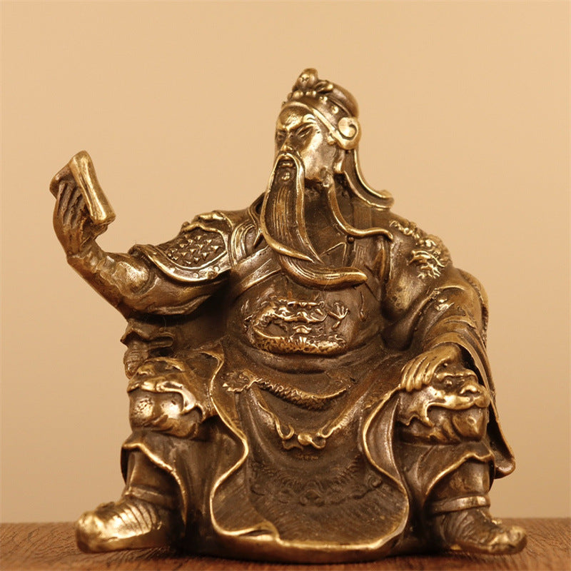 Pure Copper Seated Guan Gong Statue – The God of Wealth, Honor & Strength