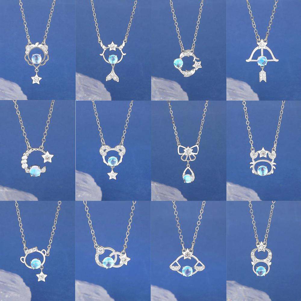 Moonstone Zodiac Constellation Necklace