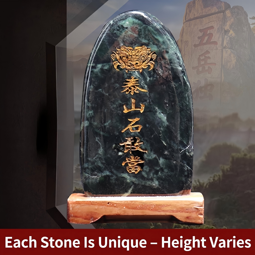 Natural Taishan Mountain Harmony Stone – Traditional Shi Gan Dang for Home & Office