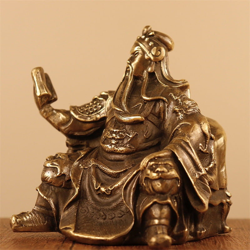Pure Copper Seated Guan Gong Statue – The God of Wealth, Honor & Strength
