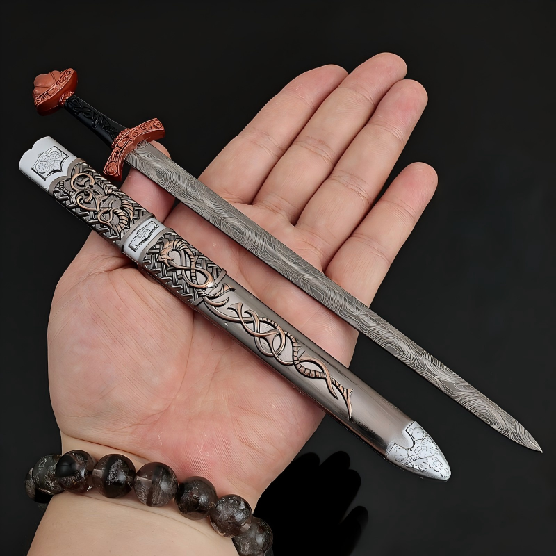 Miniature Decorative Sword with Scabbard – Viking & Medieval Blade for Home & Office