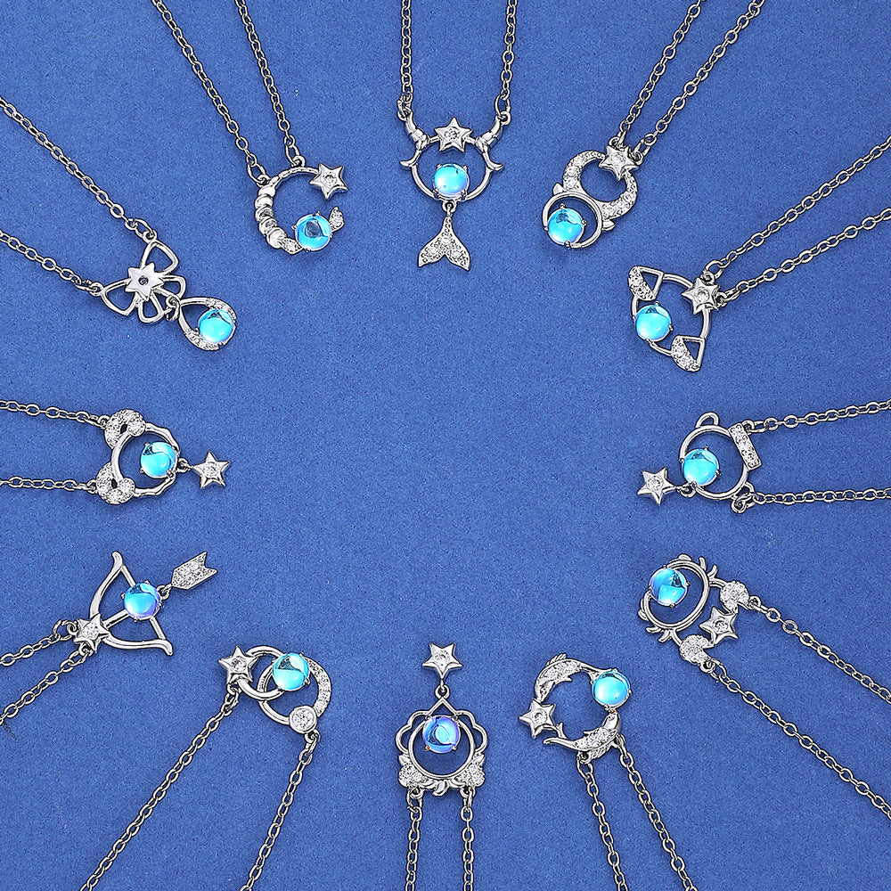 Moonstone Zodiac Constellation Necklace