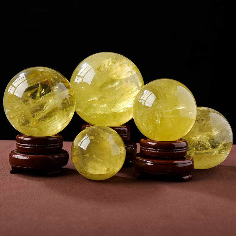 Natural Citrine Crystal Ball – The Merchant's Stone for Wealth & Positive Energy
