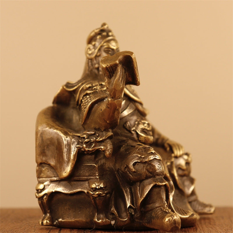 Pure Copper Seated Guan Gong Statue – The God of Wealth, Honor & Strength