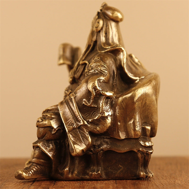 Pure Copper Seated Guan Gong Statue – The God of Wealth, Honor & Strength