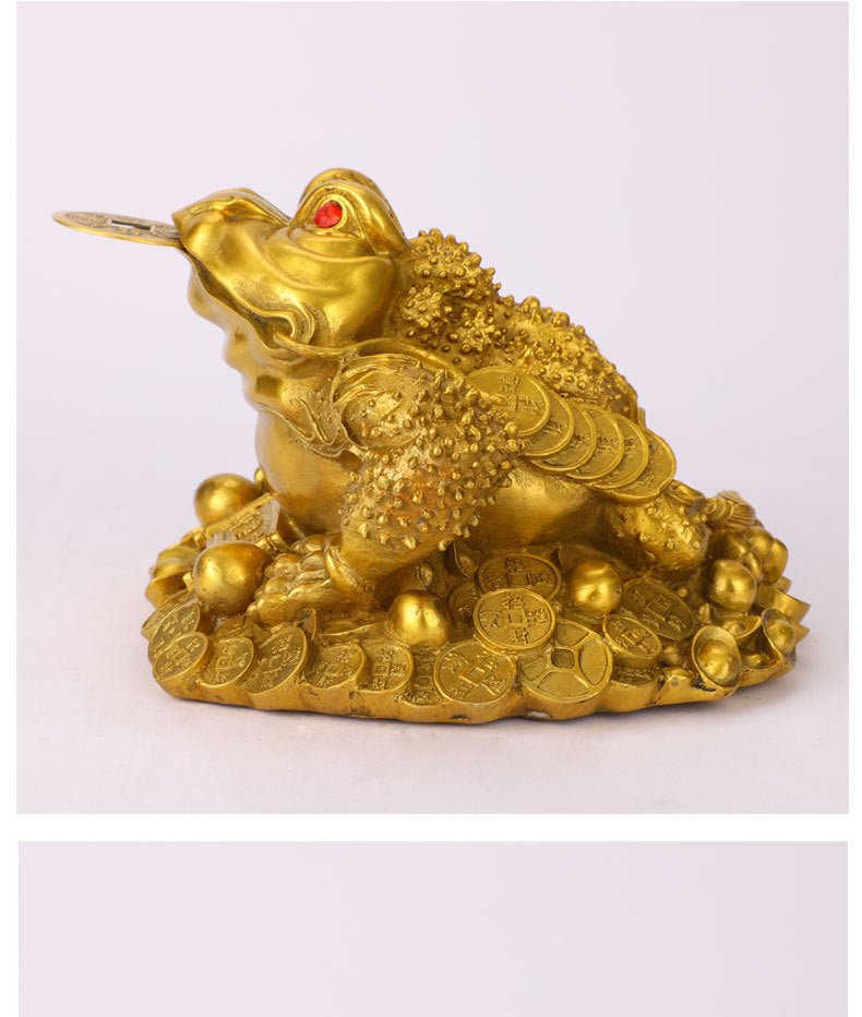 Brass Three-Legged Money Toad Statue – Traditional Jin Chan for Wealth & Business