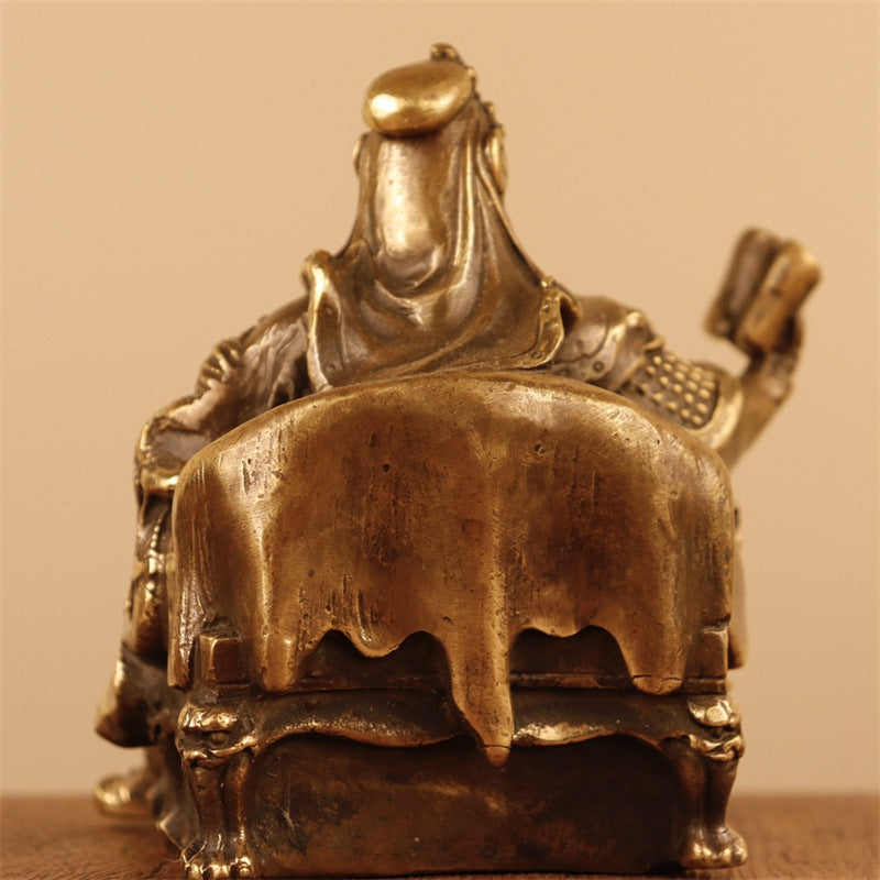 Pure Copper Seated Guan Gong Statue – The God of Wealth, Honor & Strength