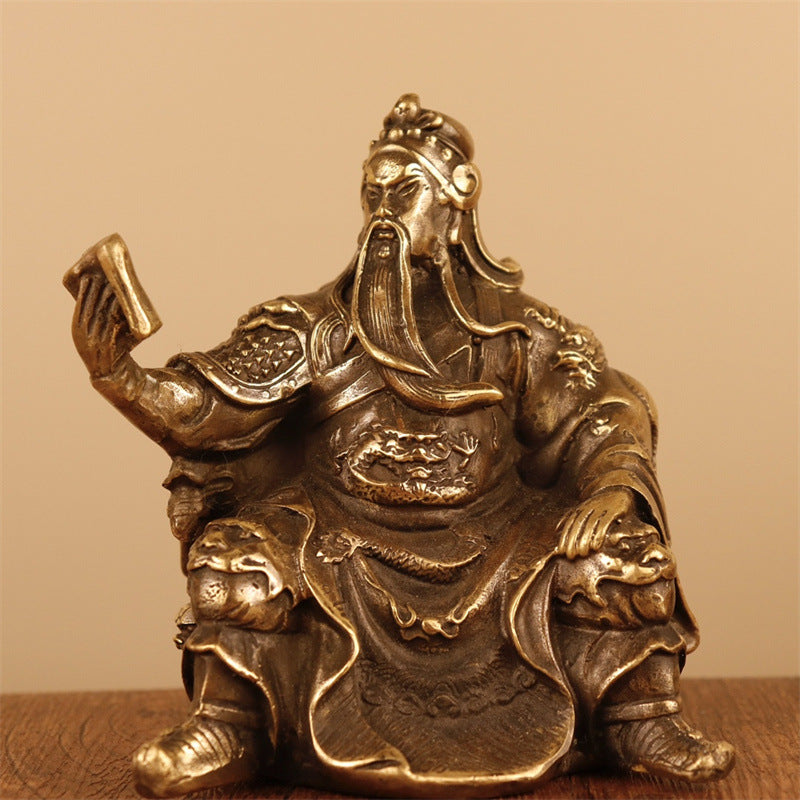 Pure Copper Seated Guan Gong Statue – The God of Wealth, Honor & Strength