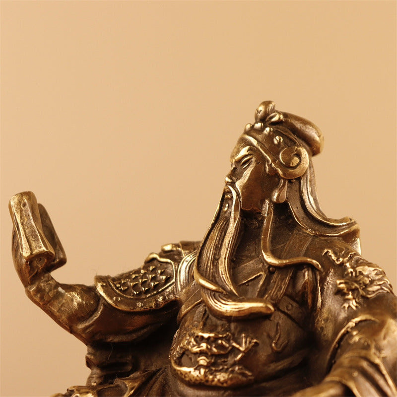 Pure Copper Seated Guan Gong Statue – The God of Wealth, Honor & Strength