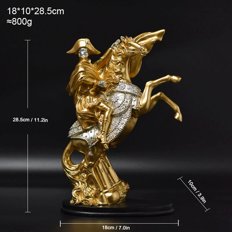 Napoleon on Horseback Gold Statue – Western Symbol of Ambition & Strength