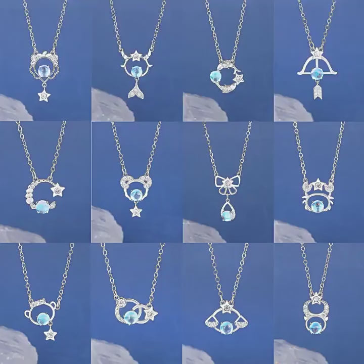 Moonstone Zodiac Constellation Necklace