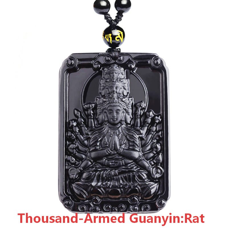Black Obsidian Zodiac Symbol Pendant