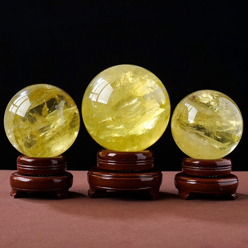 Natural Citrine Crystal Ball – The Merchant's Stone for Wealth & Positive Energy