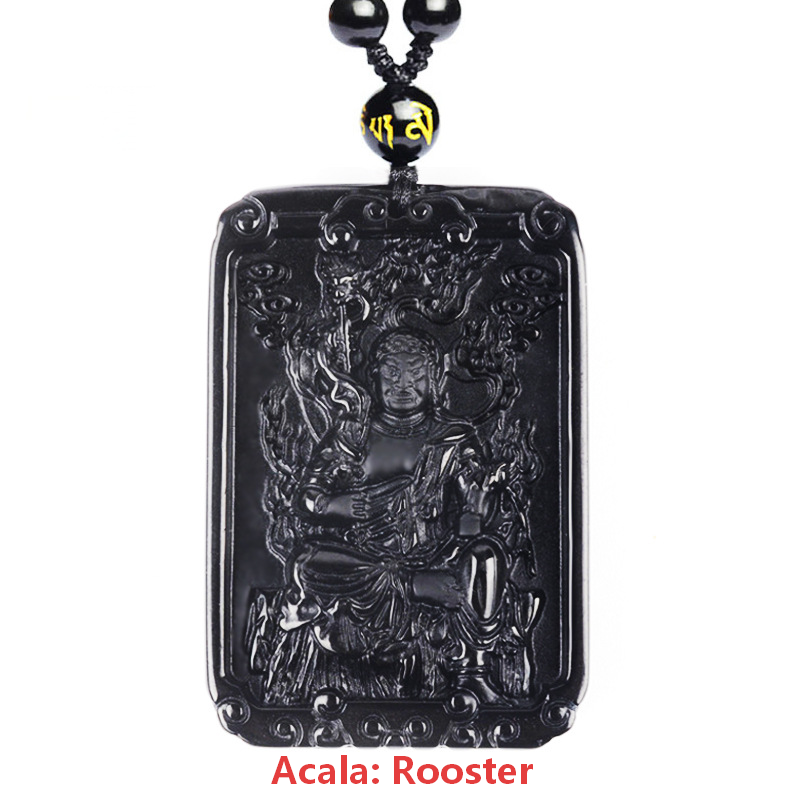 Black Obsidian Zodiac Symbol Pendant