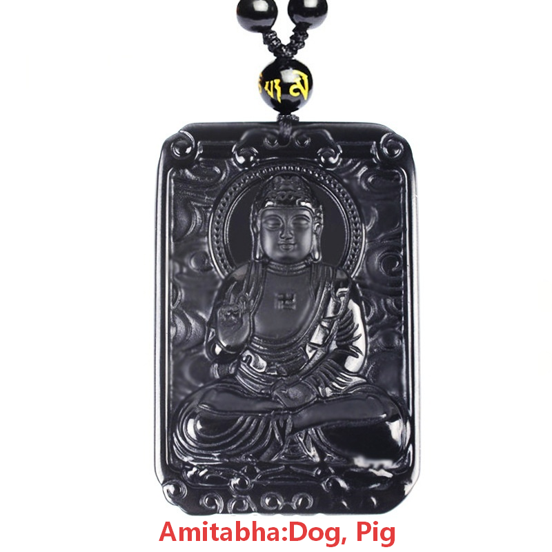 Black Obsidian Zodiac Symbol Pendant